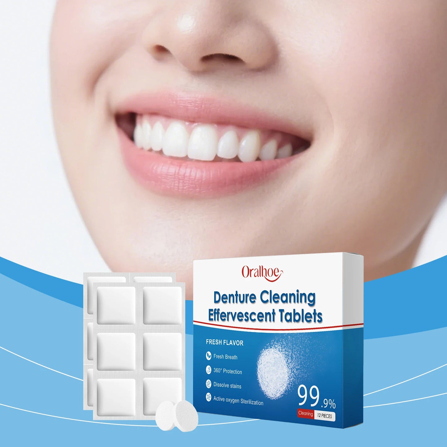 Denture Cleaning Effervescent Tablets | Daily Stain Removal