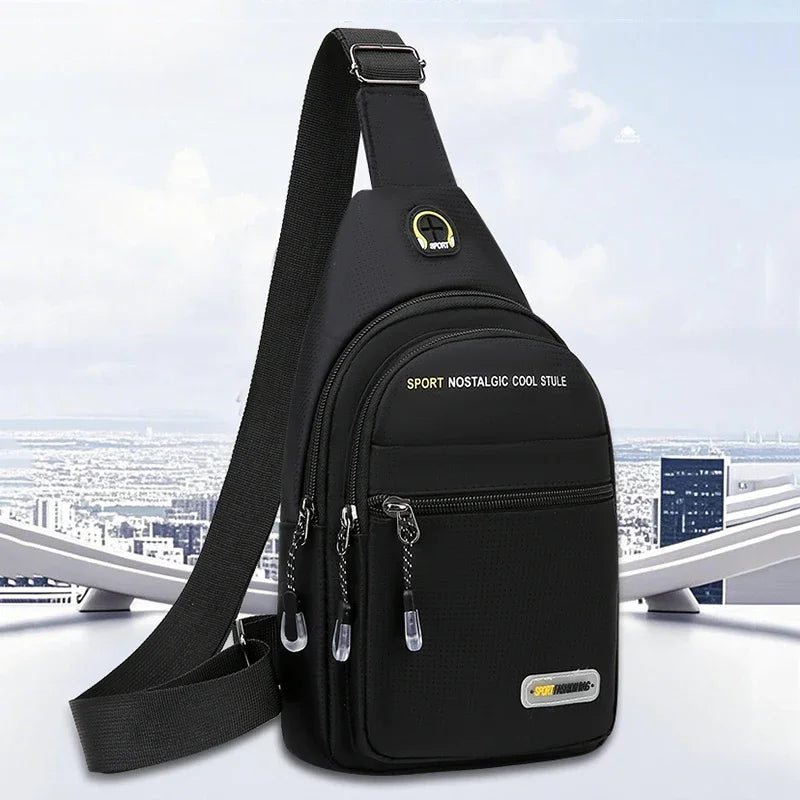 Men's Casual Shoulder Bag with Multiple Pockets for Storage Suitable for Lightweight Shoulder Bags Multifunctional Chest Bags