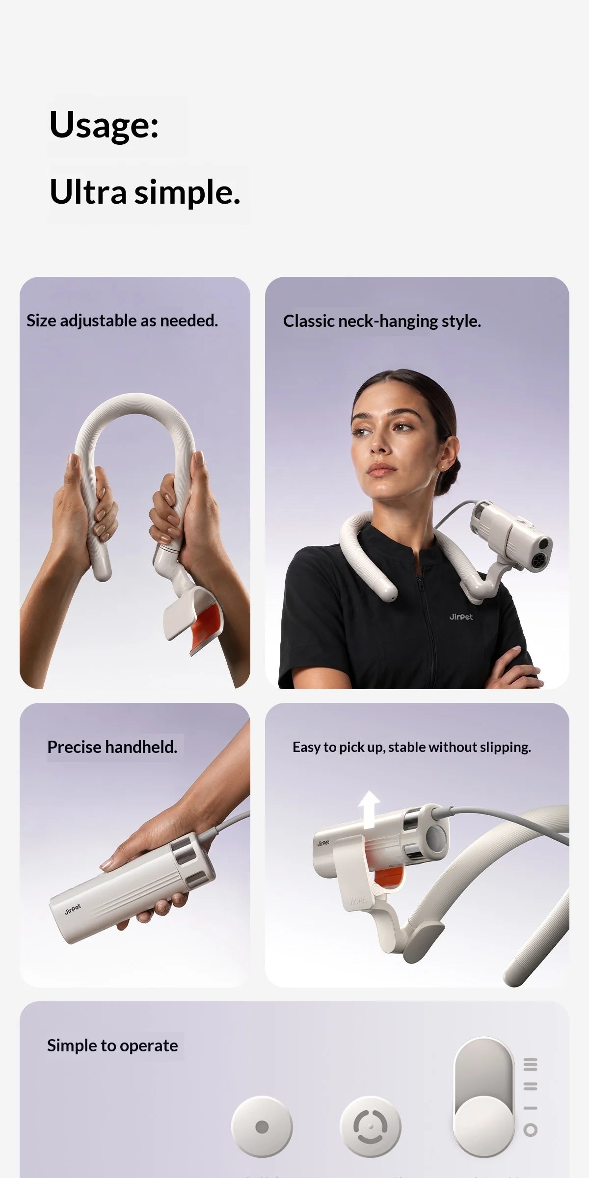 Hands-Free Pet Neck Hair Dryer for Dogs & Cats | Professional Grooming Tool