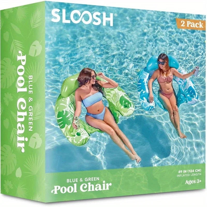 Inflatable Pool Chairs with Cup Holders | Summer Water Fun