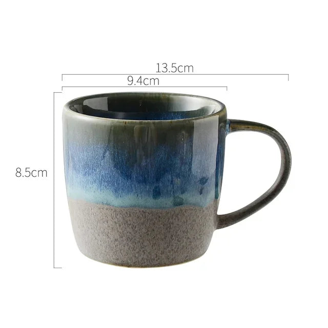 350ml Gradual Change Ceramic Coffee Mug | Retro Starry Drinkware