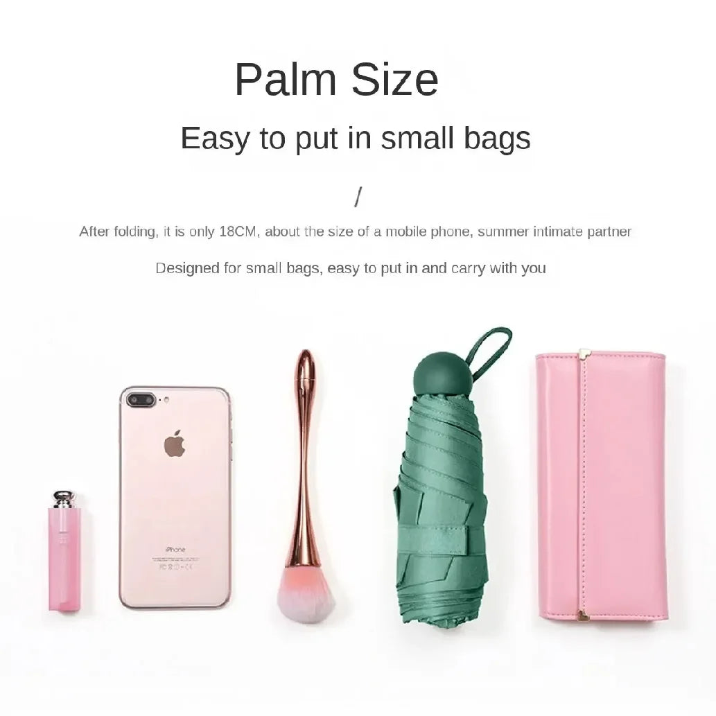 Portable Mini Umbrella | Compact Dual Use Sunshade & Rain Guard