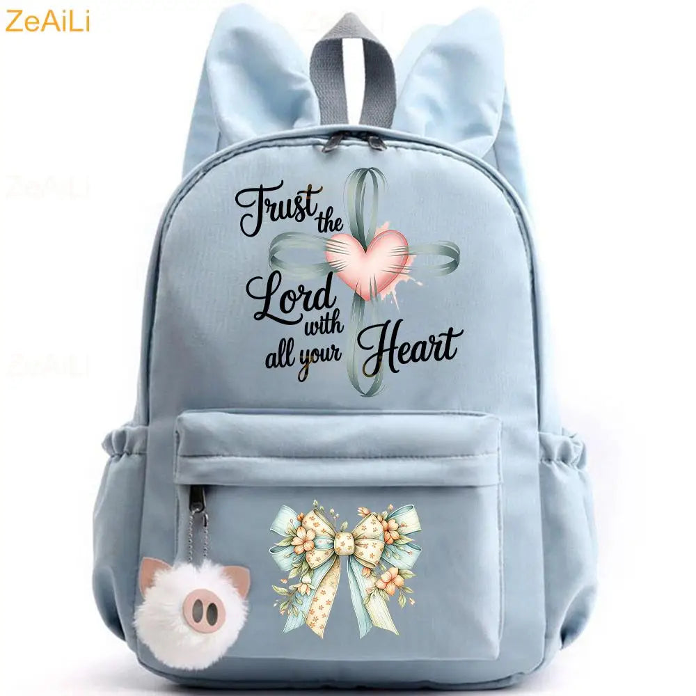 Retro Wolf Head Paw Backpack | Stylish Casual School Rucksack