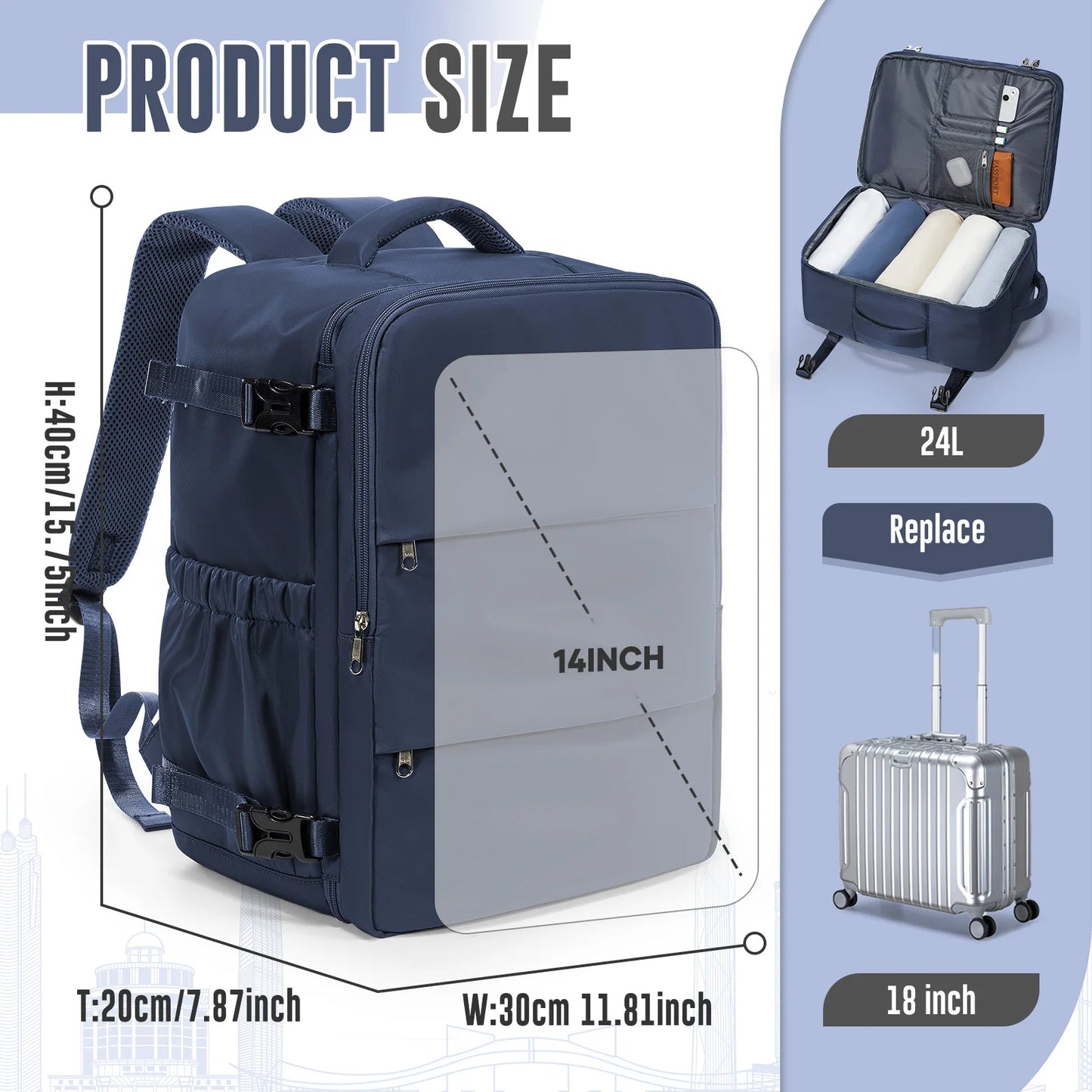 Versatile Travel Backpack for Business & Leisure | Cabin Luggage