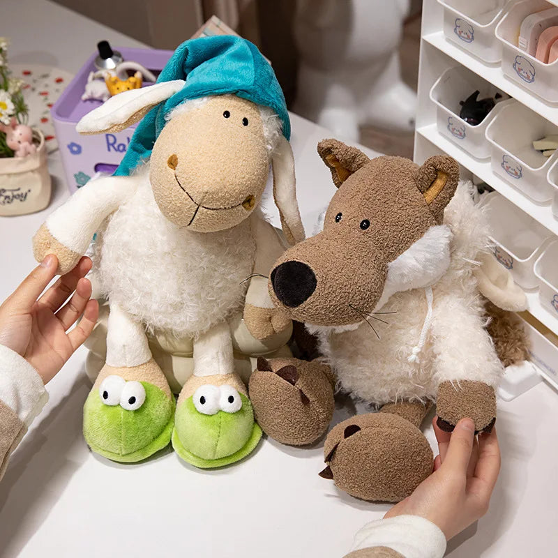 Cute Sheep Plush Toy | Soft Sleepy Sheep Plushie Gift