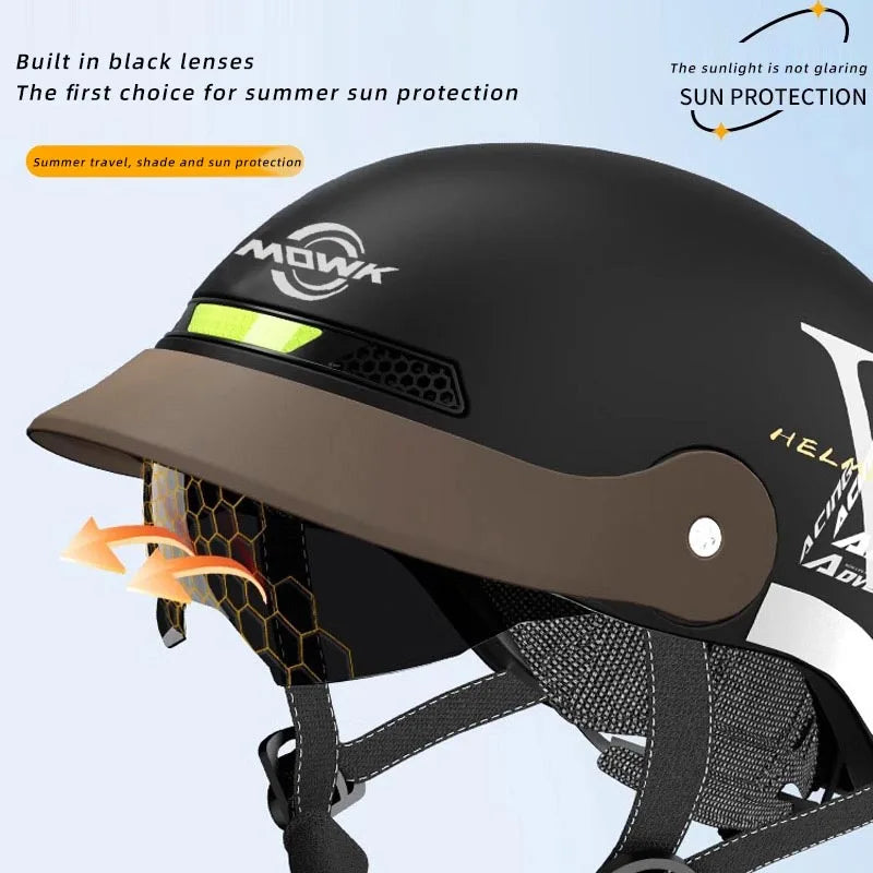Summer Breathable Open Face Motorcycle Helmet for Adults