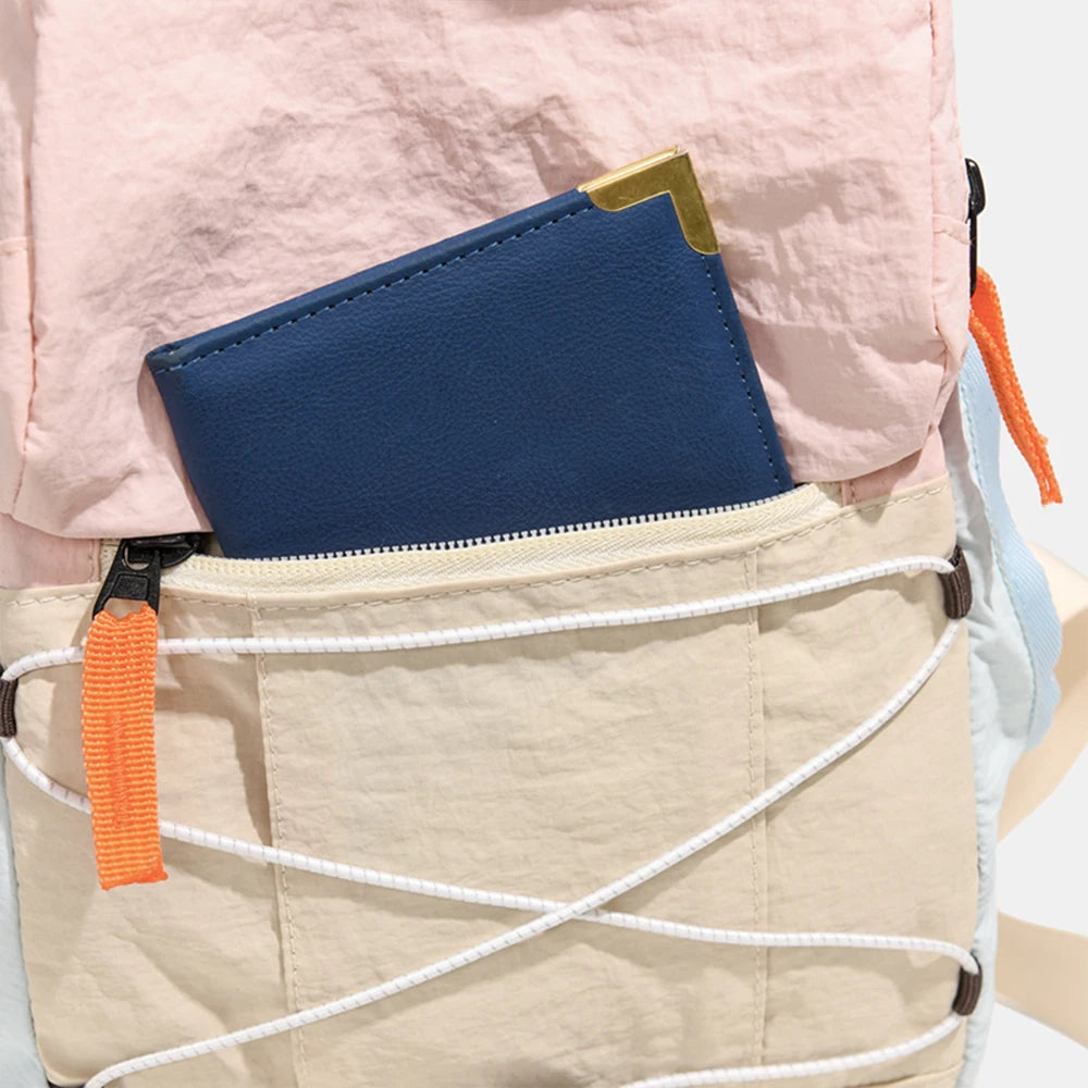 Color Block Mini Nylon Backpack | Lightweight Daypack for All Use
