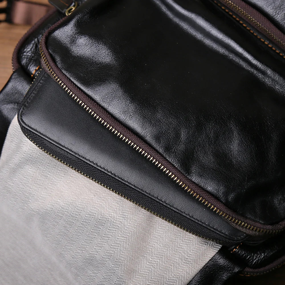 Retro Men's Leather Backpack | Spacious Vintage Computer Bag