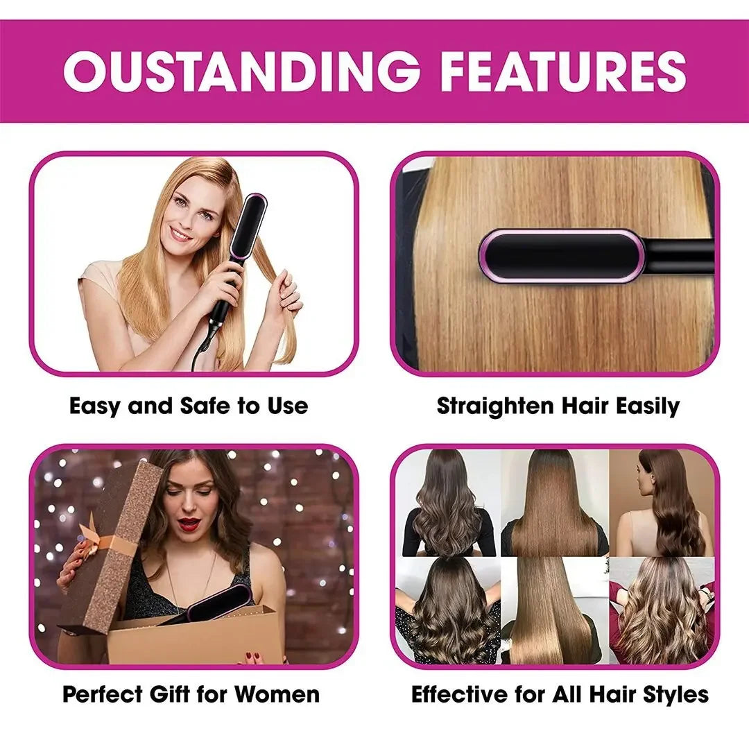 Adjustable Heat Hair Straightener Comb | Fast and Safe Styling