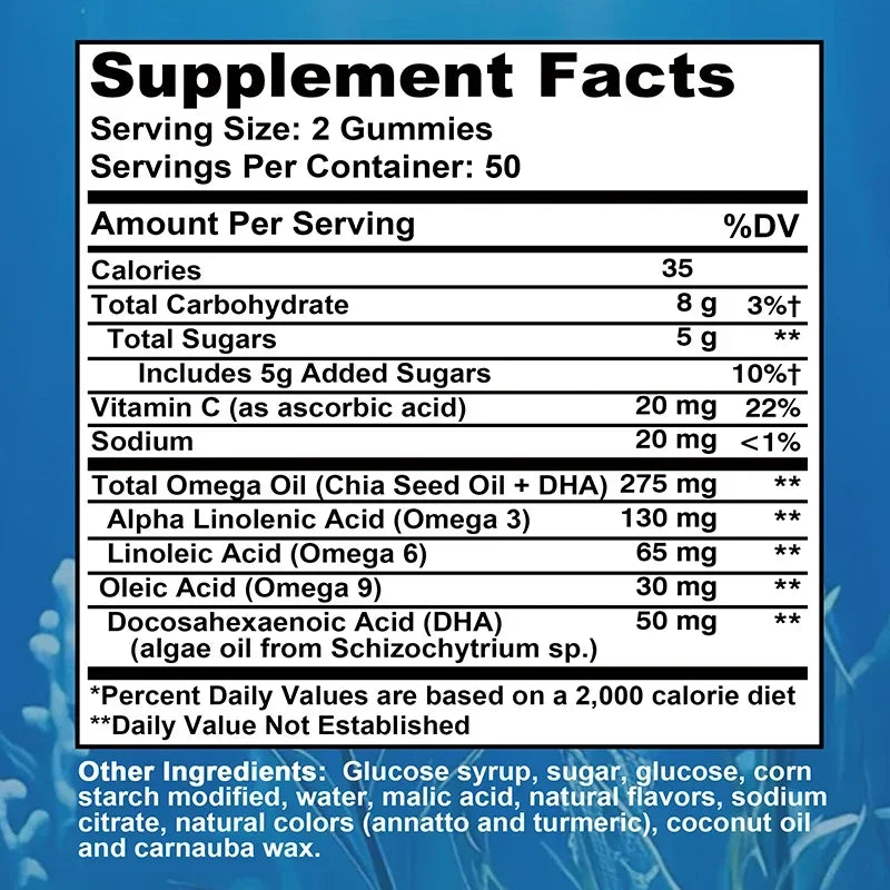 Omega 3 6 9 + DHA Gummies | Enhance Brain Health & Memory
