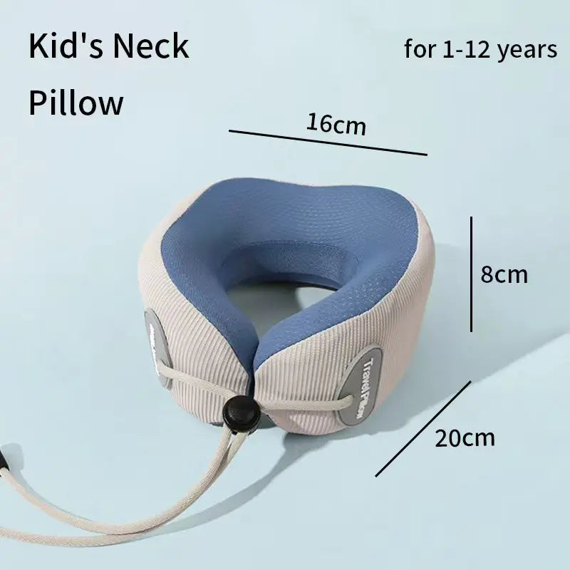 Kid-Friendly U-Shaped Memory Foam Neck Pillow for Travel Naps