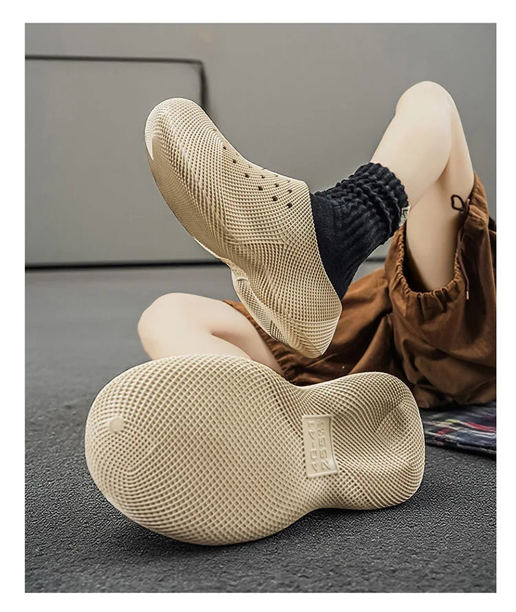 Generic Closed Toe Clogs 3d Printed Thick Sole Non Slip Soft Cushion Casual Summer Outdoor Slippers For Men Women Couple
