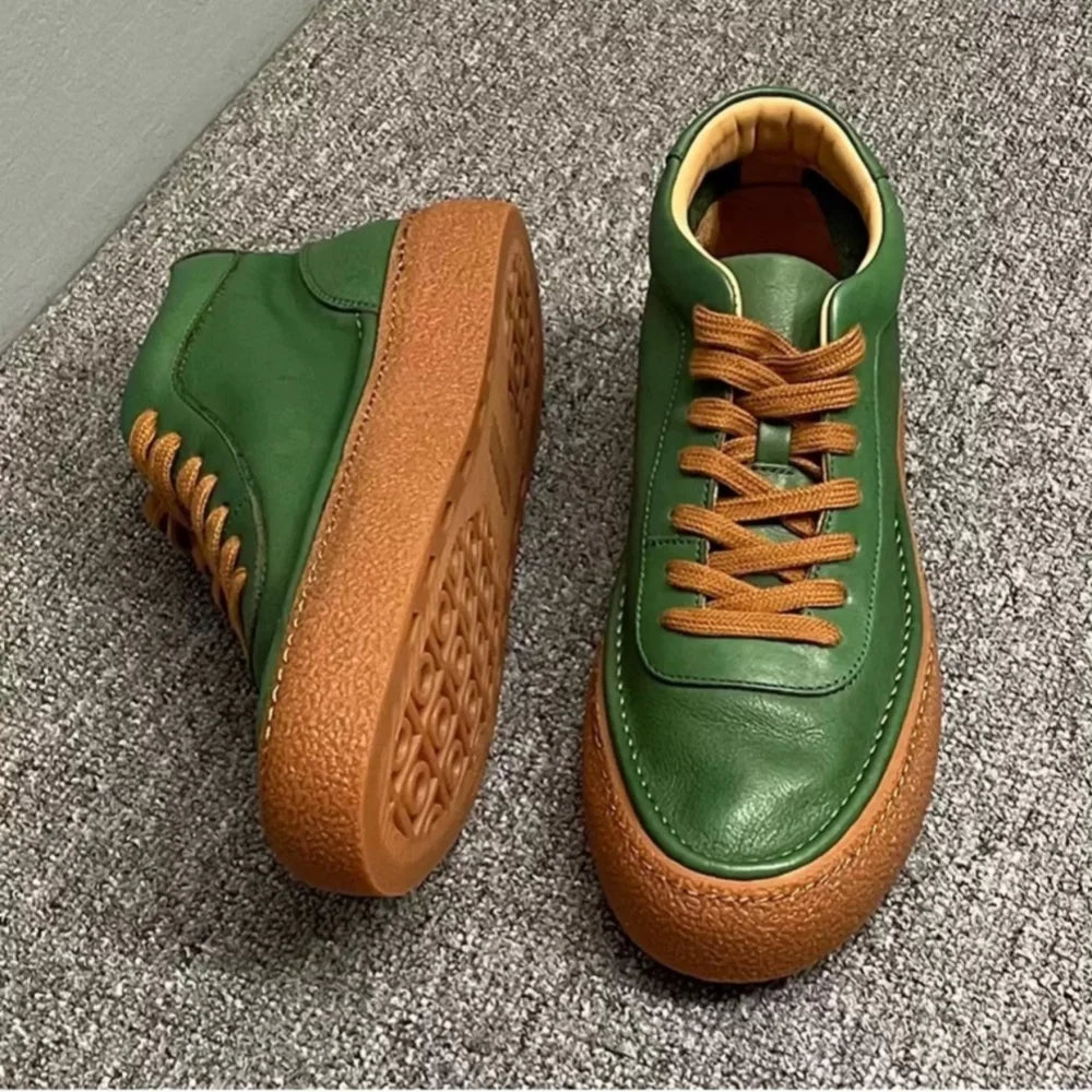 Comfortable High Top Green Boots for Men | Autumn Winter Footwear