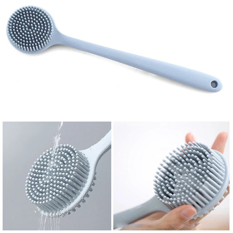 Silicone Shower Brush | Exfoliating Back Bath Brush for Smooth Skin
