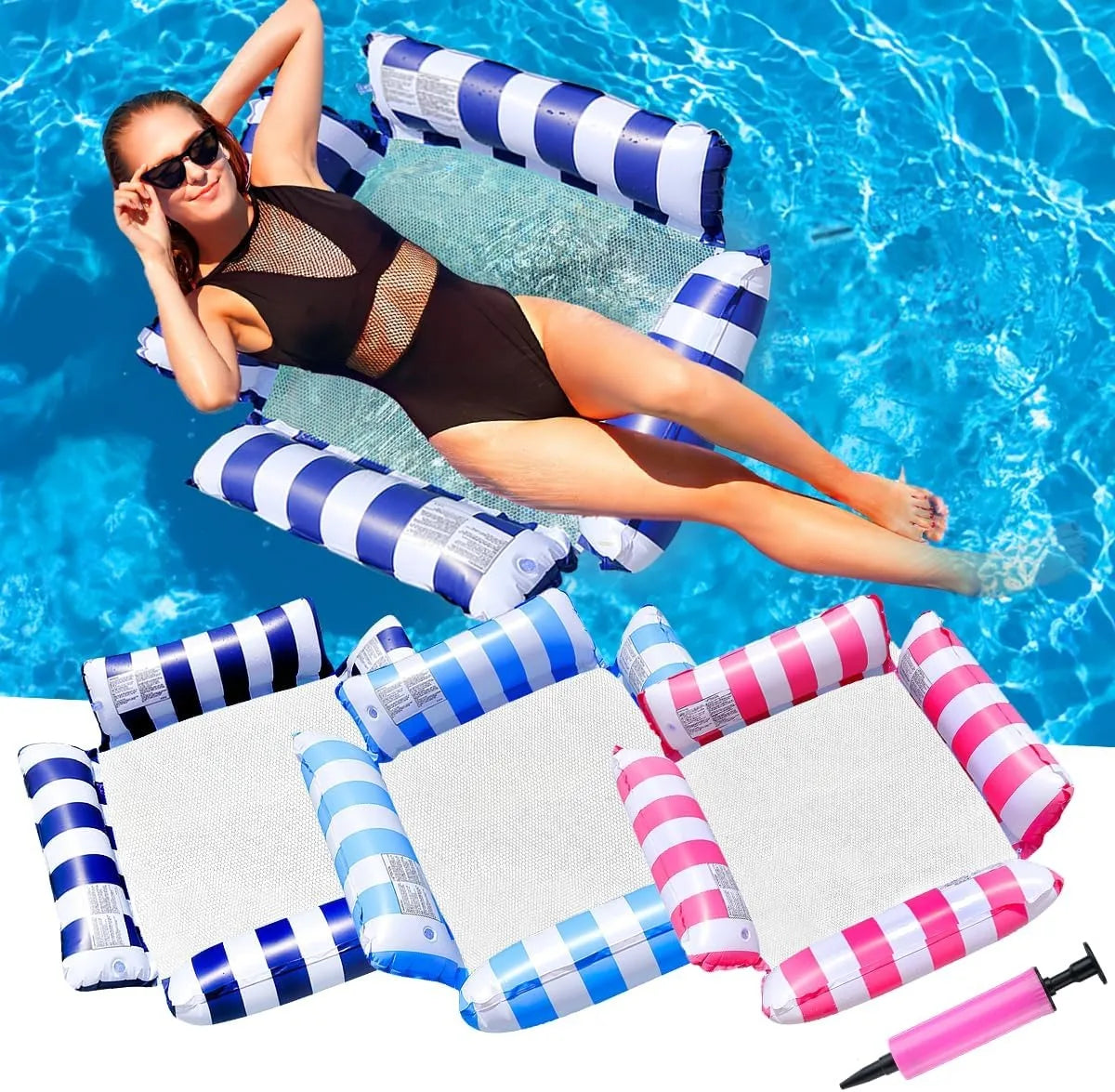 Ultra-Portable Inflatable Swimming Beds for Pool & Beach Fun