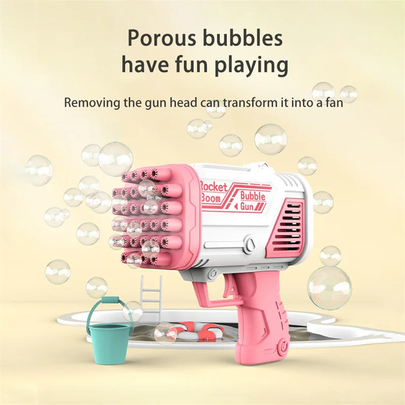 32-Hole Handheld Electric Bubble Machine for Kids