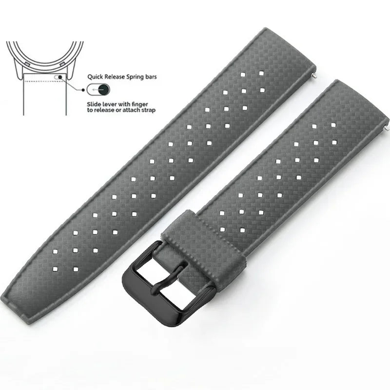 Tropical Silicone Watch Band | Quick Release Rubber Strap