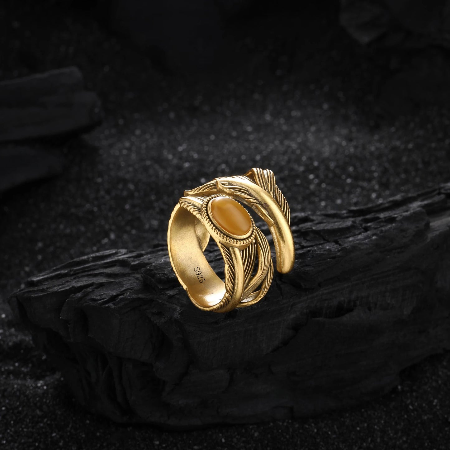 Adjustable Geometric Jade Ring for Women | Vintage Jewelry Gift