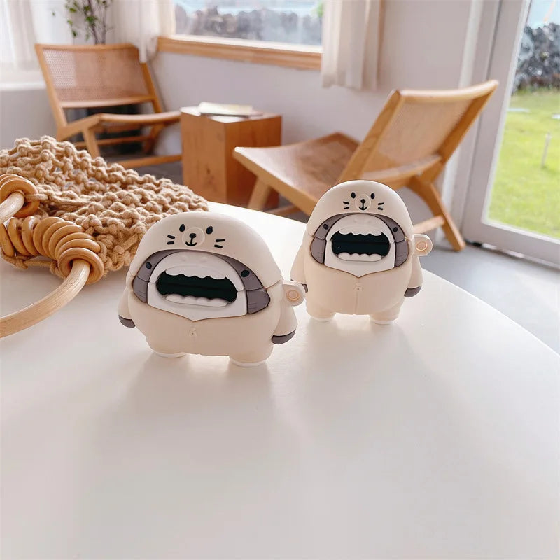 Cartoon Shark Protective Case for AirPods | Fun Silicone Cover