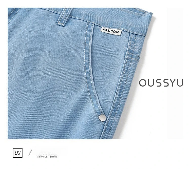 Men's Loose Straight Jeans | Lightweight Casual Pants for Summer