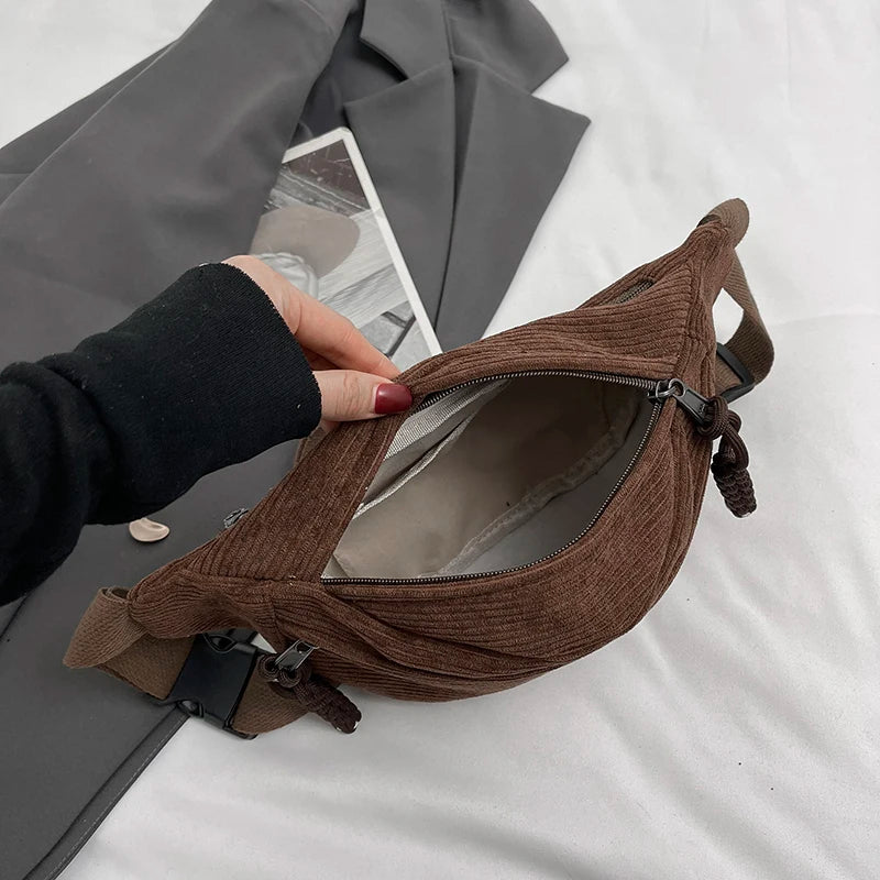 Elegante Riñonera de Pana para Mujer | Bolso Bandolera de Moda