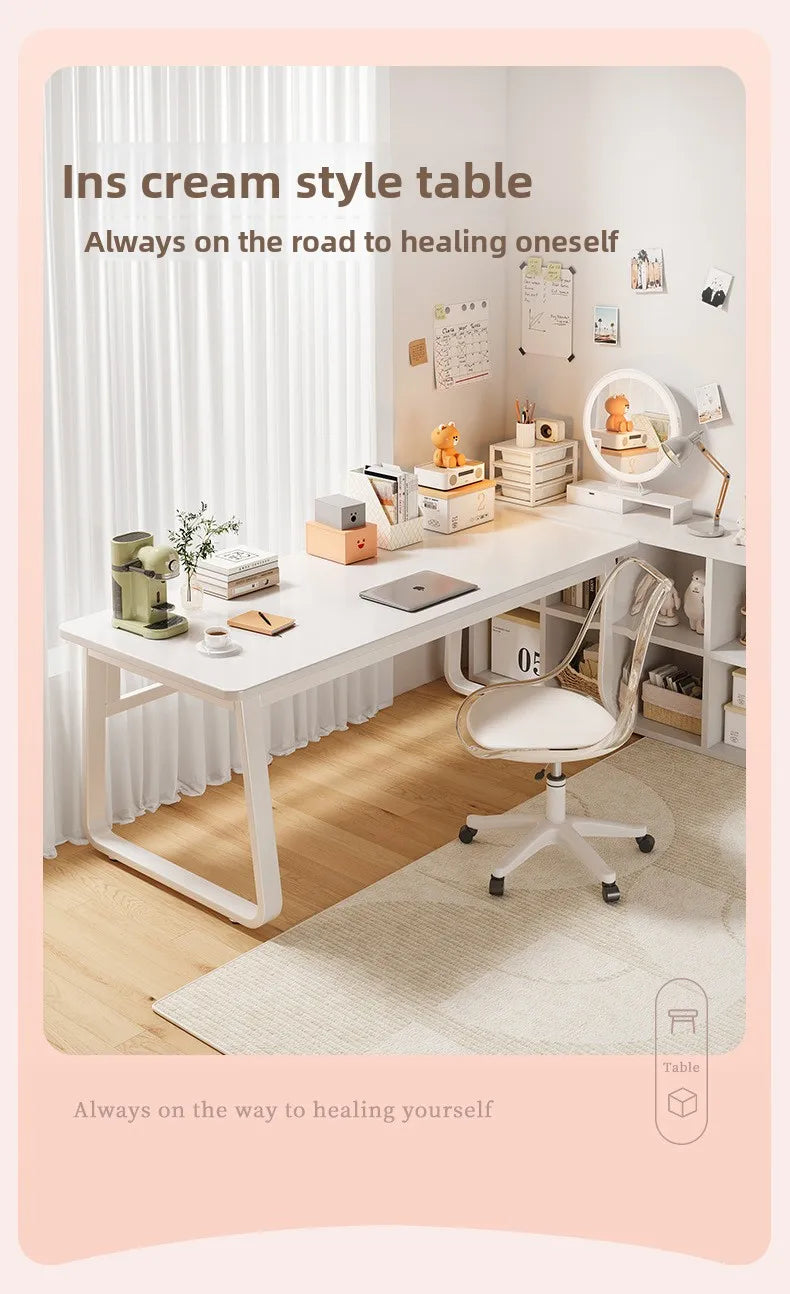 Durable White Computer Desk | Modern Makeup and Workstation