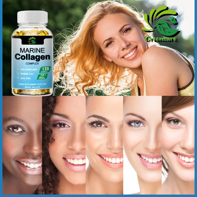 Marine Collagen Capsules for Healthy Joints, Hair, Skin & Nails