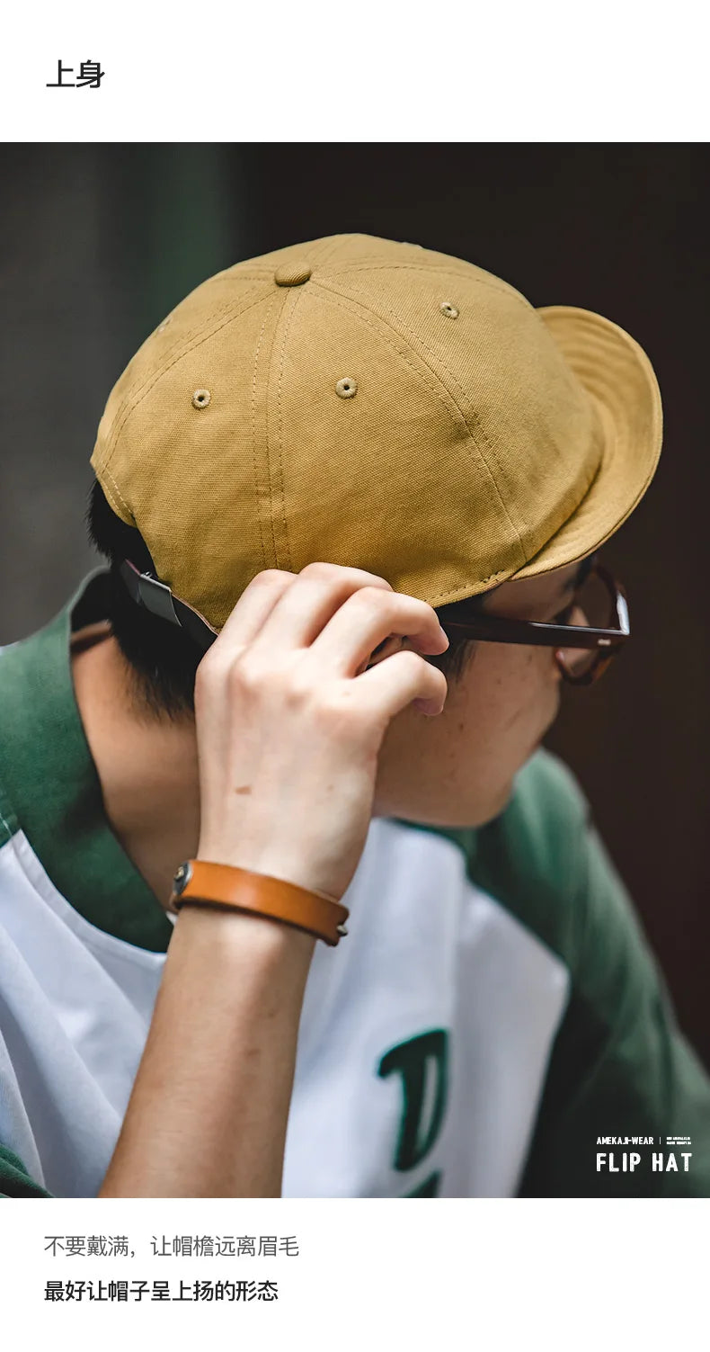 Men's Oversize Denim Golf Cap | Stylish Casual Newsboy Hat