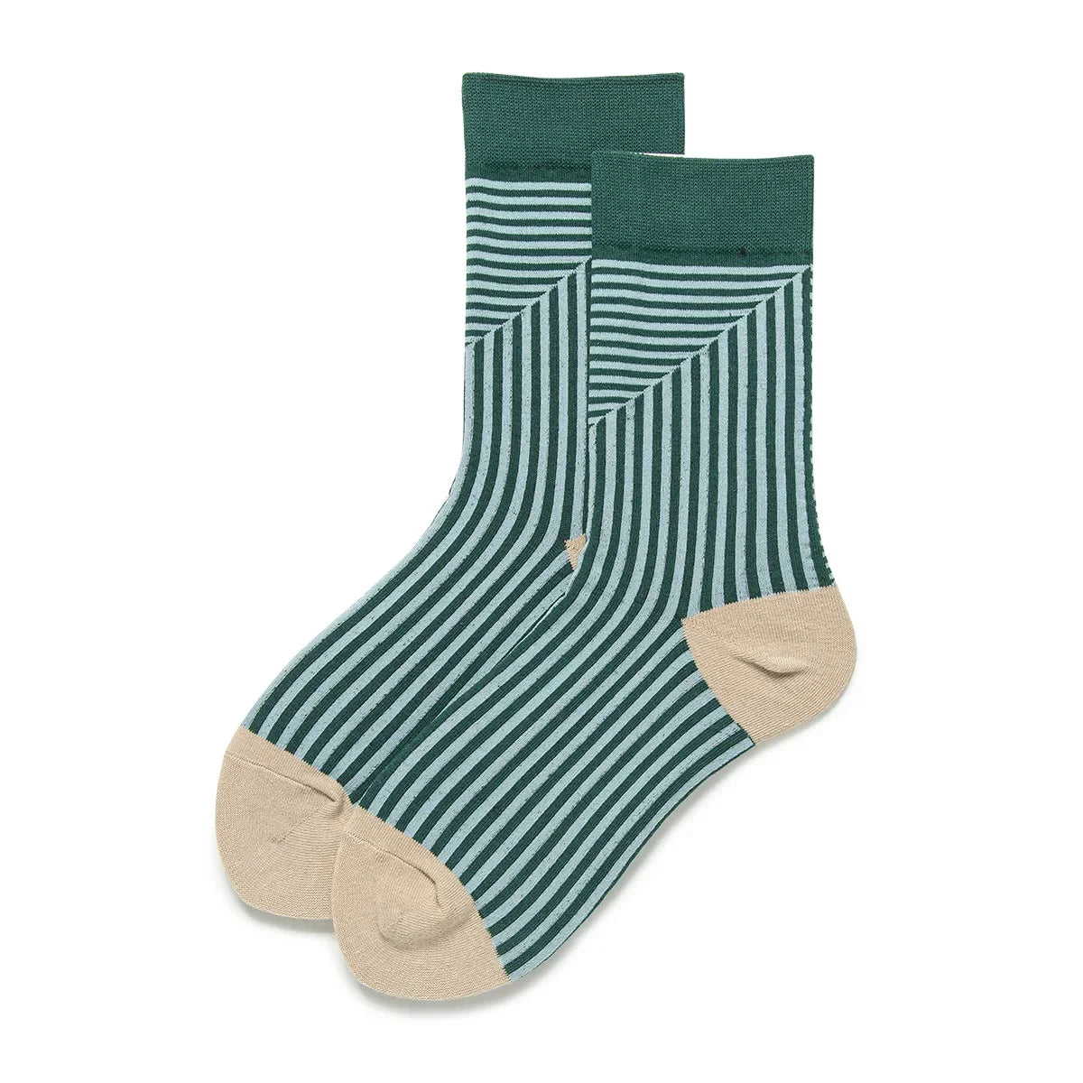 Multicolor Striped Casual Crew Socks for Women | Stylish Comfort
