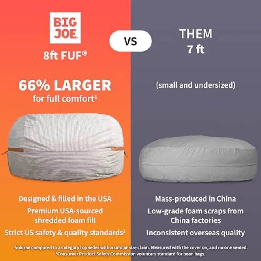 Oversized 8Ft Foam Bean Bag Chair | Ultimate Relaxation for All