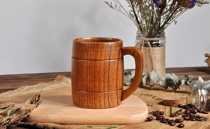 320ml Handcrafted Wooden Coffee Mug | Eco-Friendly Vintage Drinkware