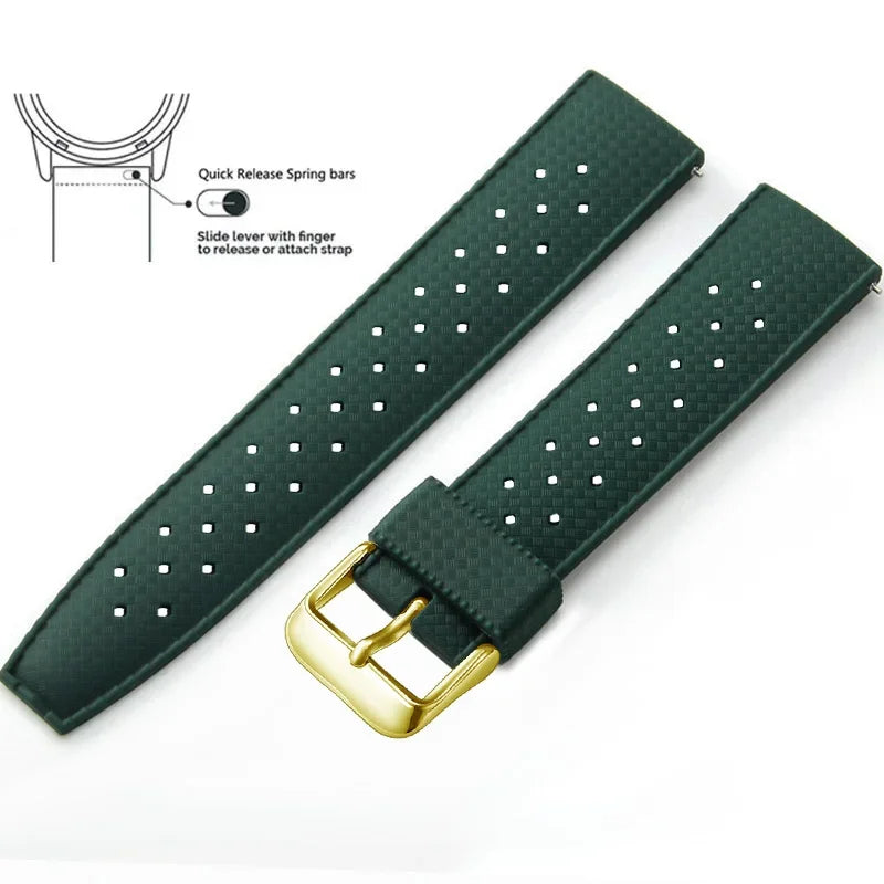 Tropical Silicone Watch Band | Quick Release Rubber Strap