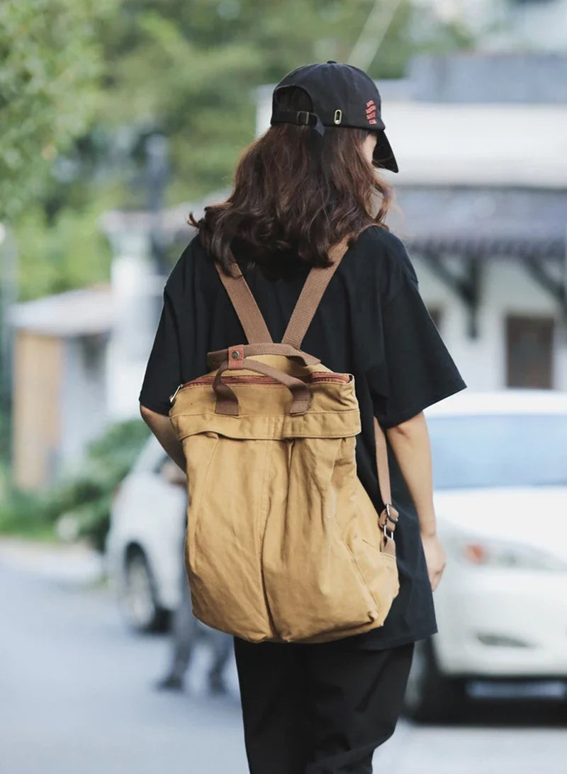 Large Capacity Retro Canvas Backpack for Women | Stylish School Bag