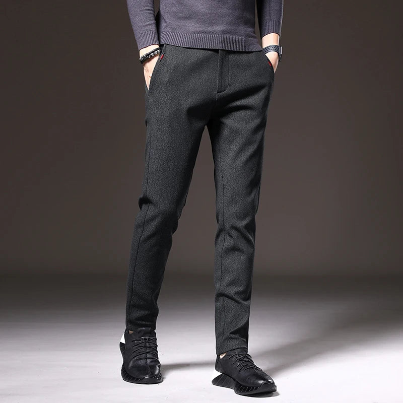 Thick Men's Casual Pants for Autumn Winter | Stylish Comfort