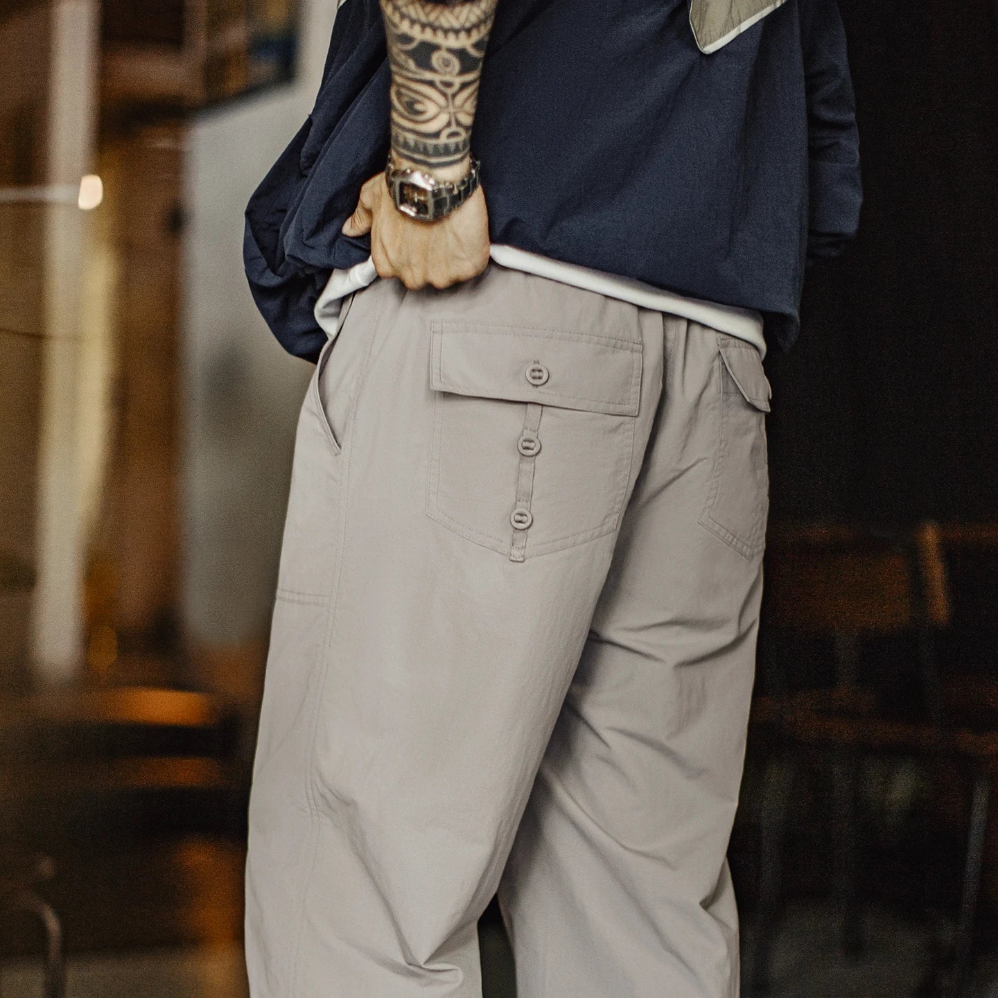 Men's Lightweight Cuffed Casual Outdoor Water-Repellent Pants