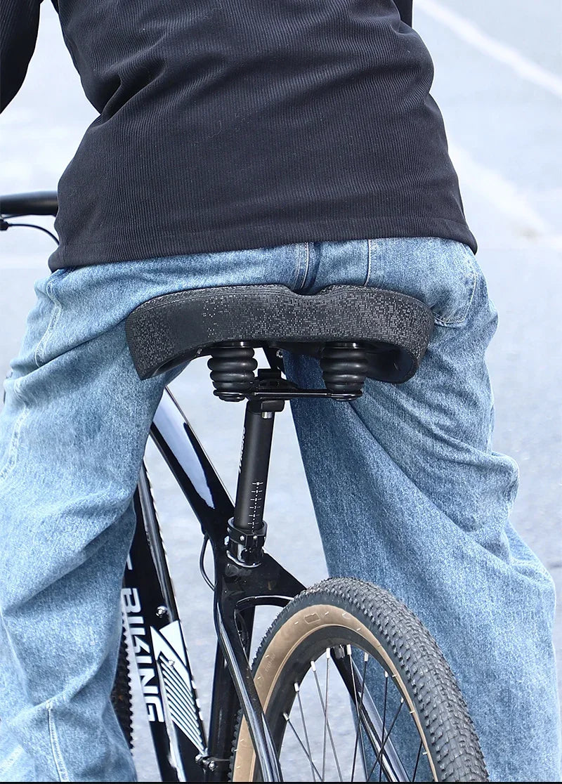 Ultra Wide Ergonomic MTB Saddle | Comfortable Shock-Absorbing Seat