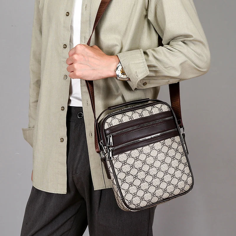 Stylish Men's Crossbody Bag | Casual Leather Messenger Sling Pack