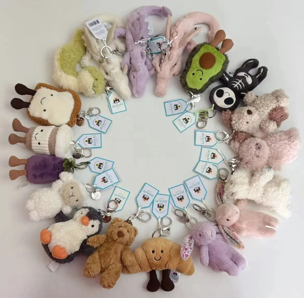 Cute White Dragon Plush Keychain | Soft Stuffed Animal Charm
