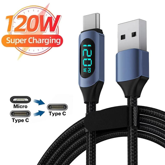 120W Super Fast Type C Charging Cable | High-Speed Data Cord