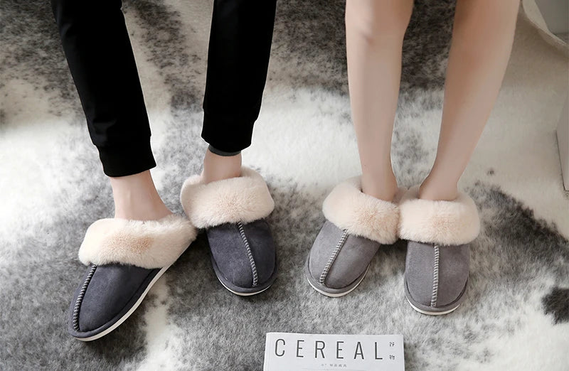 Women's Luxury Faux Suede Plush Slippers | Cozy Winter House Shoes