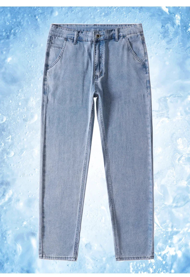 Men's Summer Thin Jeans | Soft Breathable Denim Casual Trousers