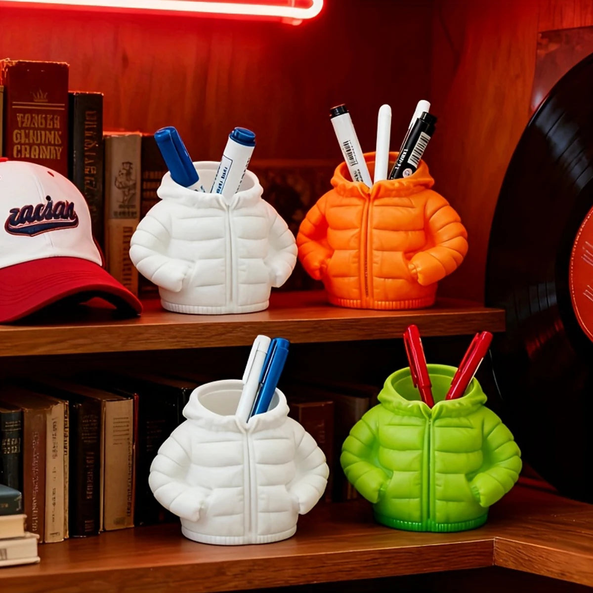 Creative Down Jacket-Shaped Pen Holder | Unique Desktop Organizer