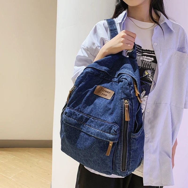 Trendy Denim Backpack for Students | Durable & Stylish Design
