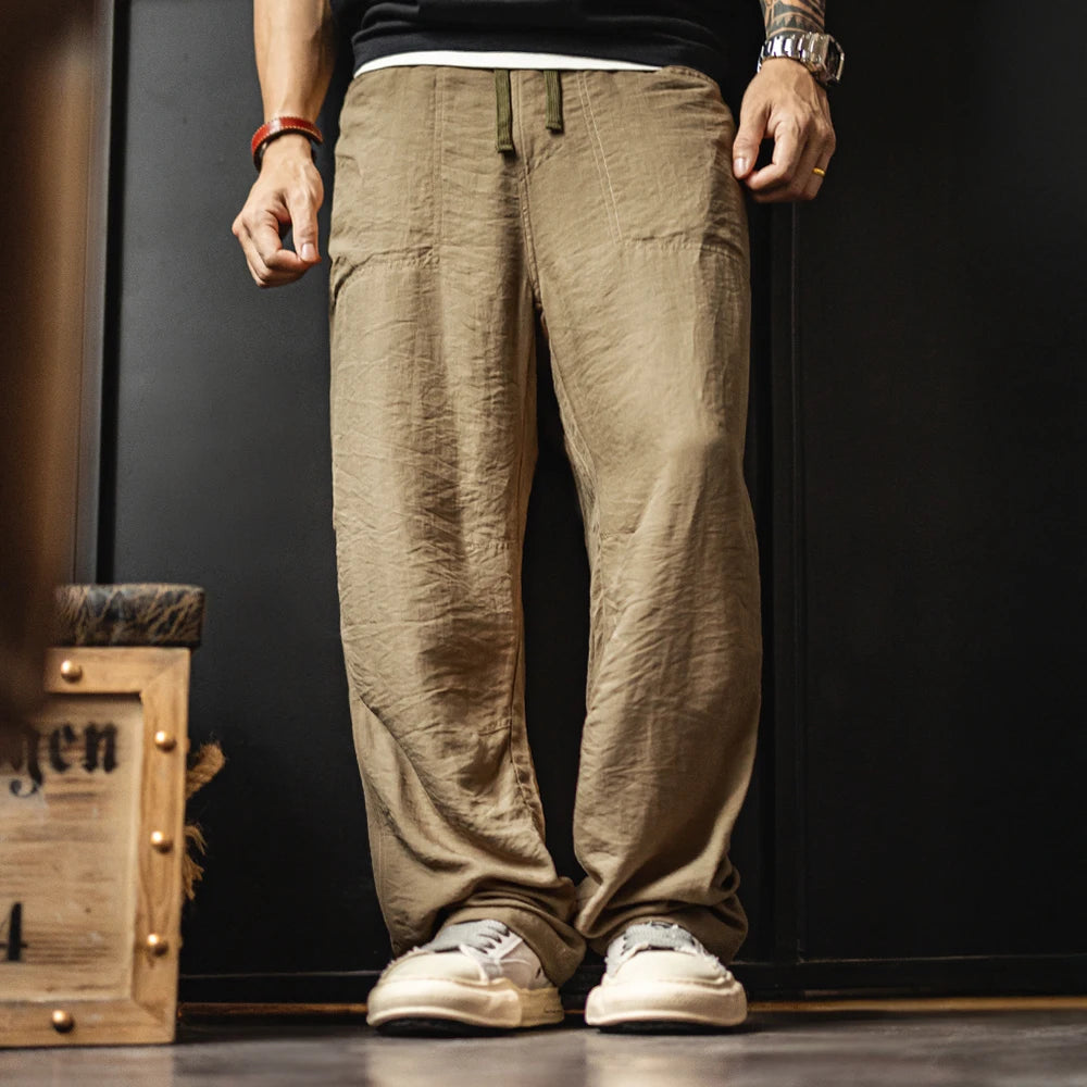 Men's Lightweight Vintage Chino Pants | Casual Khaki Trousers