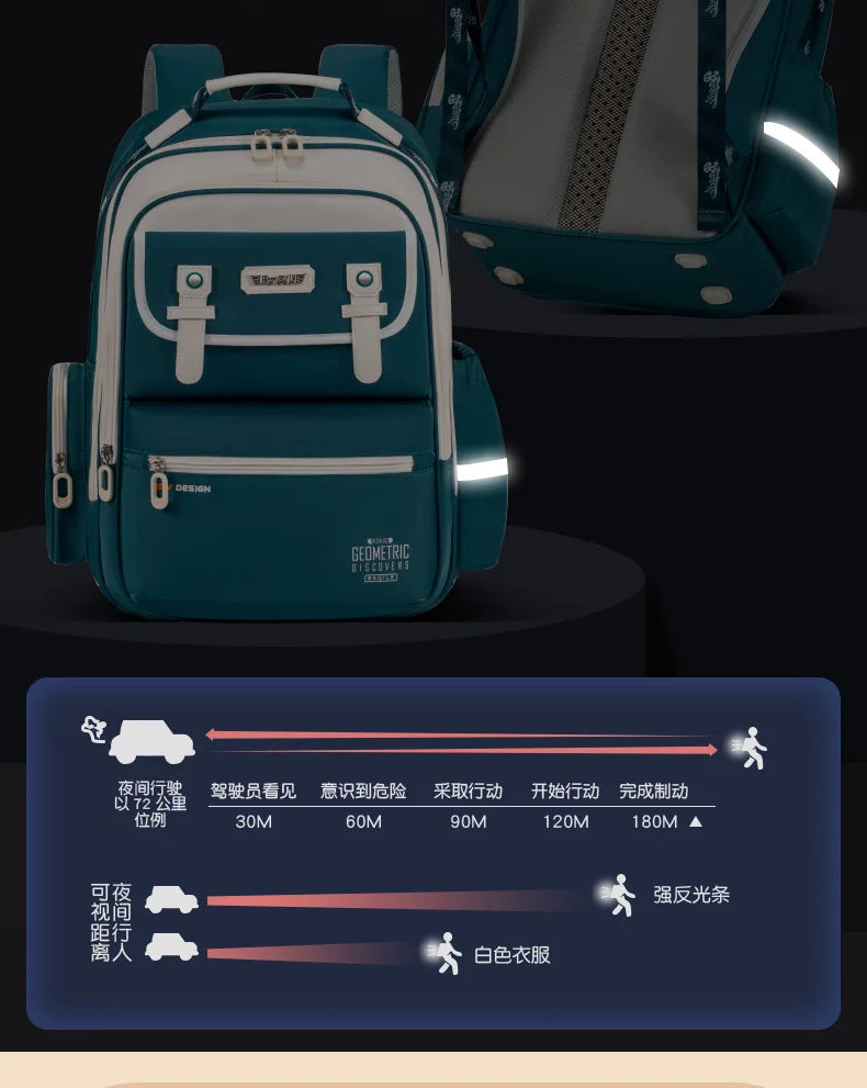 Kids Ergonomic Backpack with Spine Protection | Cloud-Design School Bag