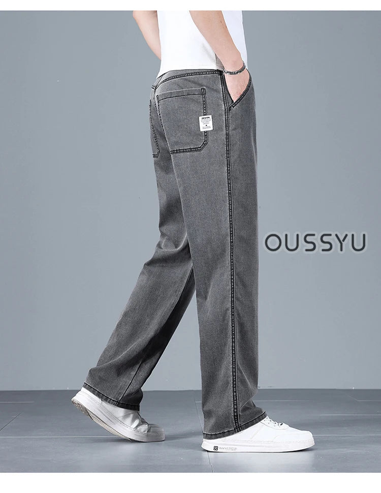 Men's Loose Straight Jeans | Lightweight Casual Pants for Summer
