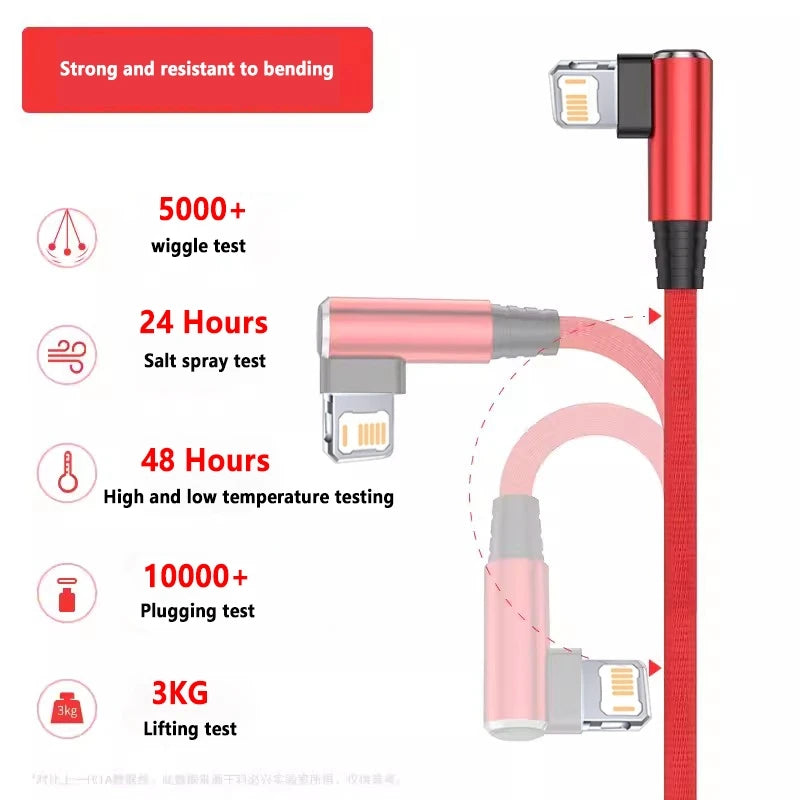 Gaming Elbow Fast Charger Cable for iPhone Devices | Braided USB