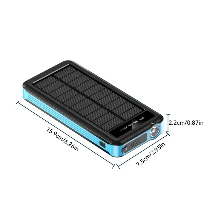 50000mAh Solar Power Bank with Wireless Fast Charging & Dual USB