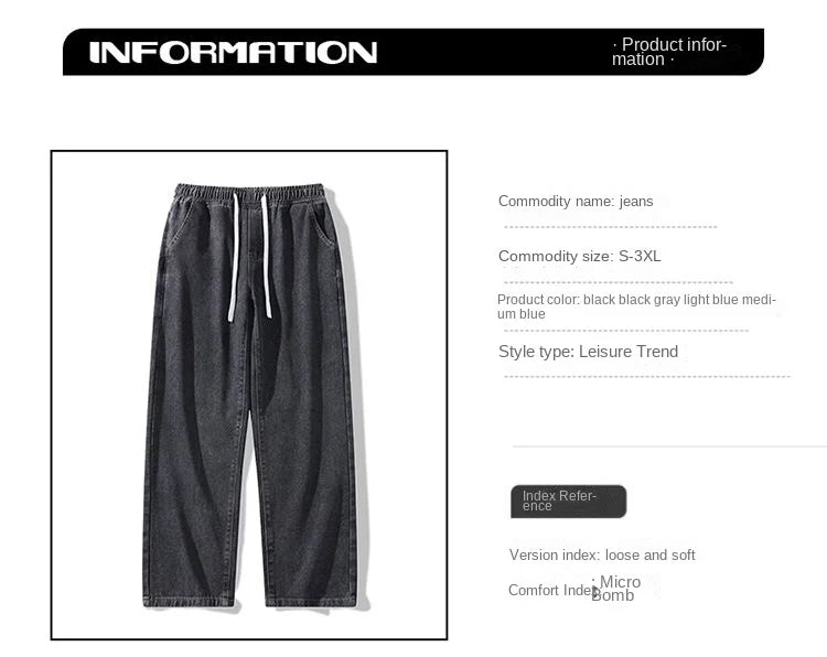 Trendy High Street Wide Leg Jeans | Comfortable Men's Denim Pants