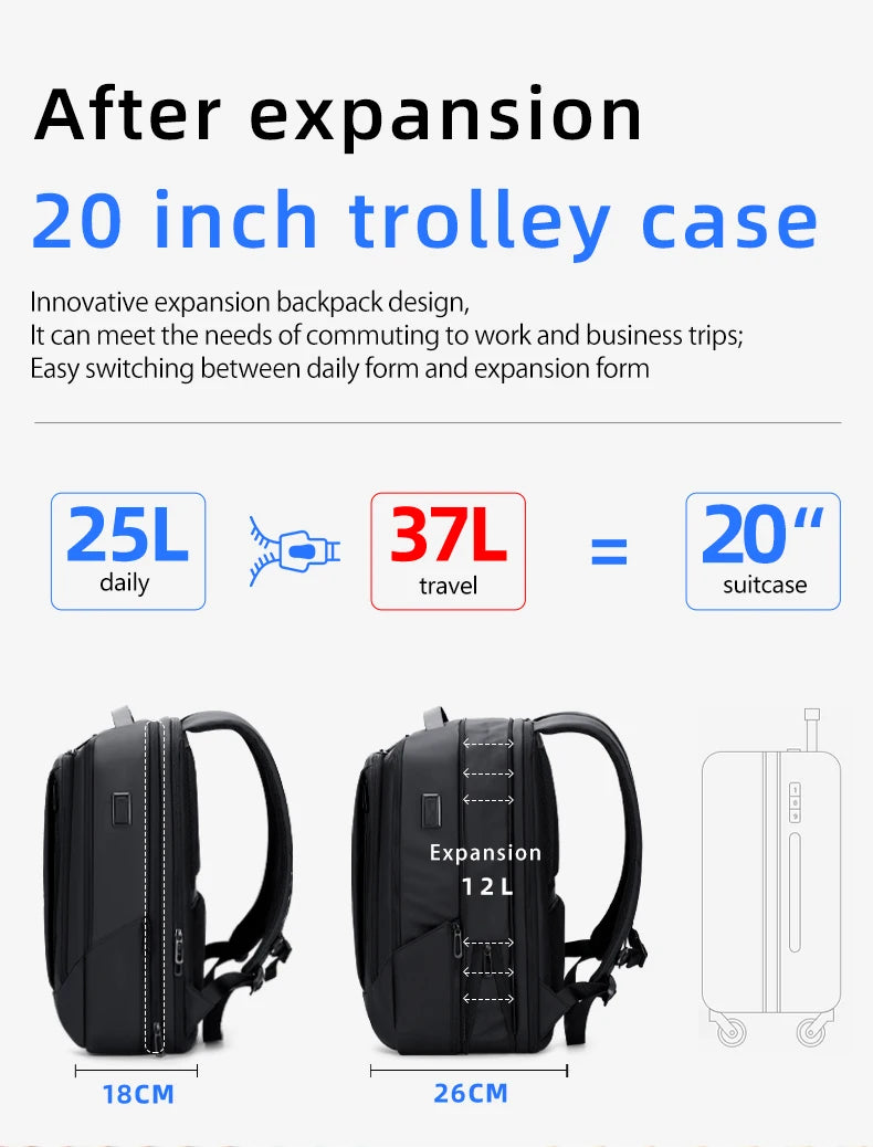 Large Capacity Waterproof Travel Bag for 15.6-inch Laptops
